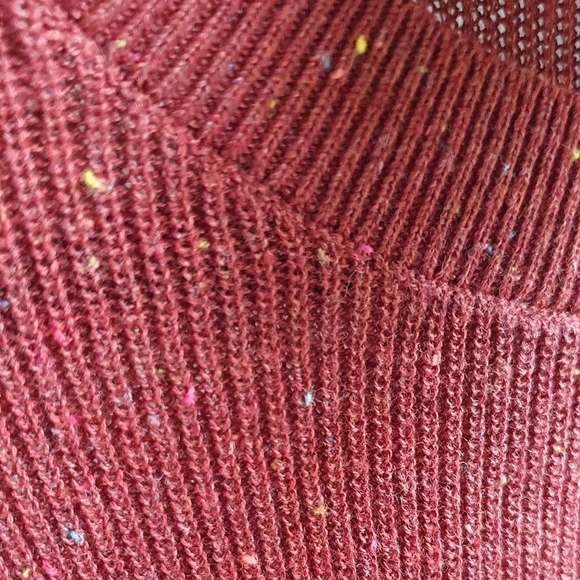 LOFT‎ Knit Sweater Burnt Orange/Red Multi-Color Sprinkles Women's Size L - Picture 3 of 9